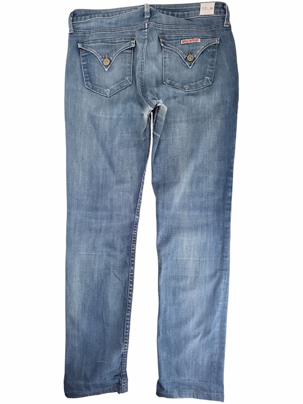 Hudson Bacara Crop Straight Mid Rise Jeans Women's 28 Made USA Stretch Denim